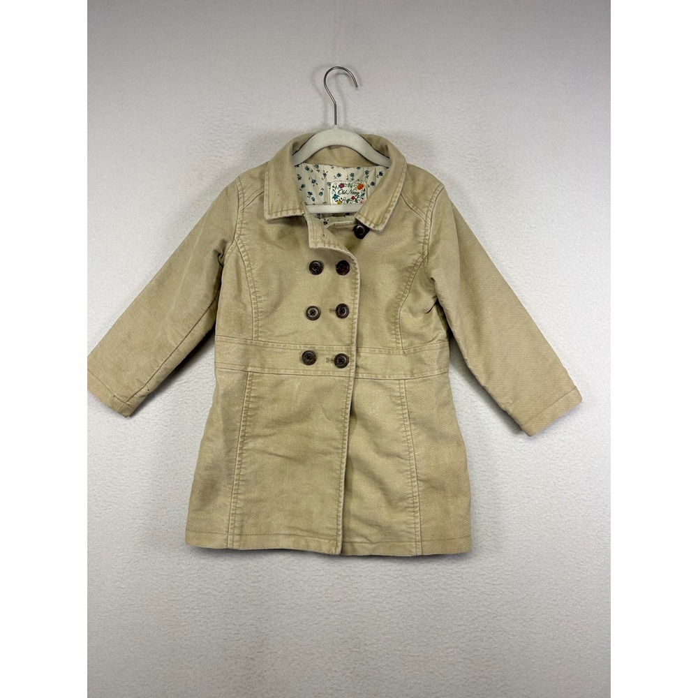 Dark Academia Old Navy Kids 5T Tan Corduroy Double Breasted Peacoat Jacket